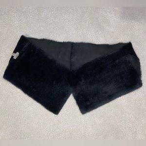 Black Shearling Scarf